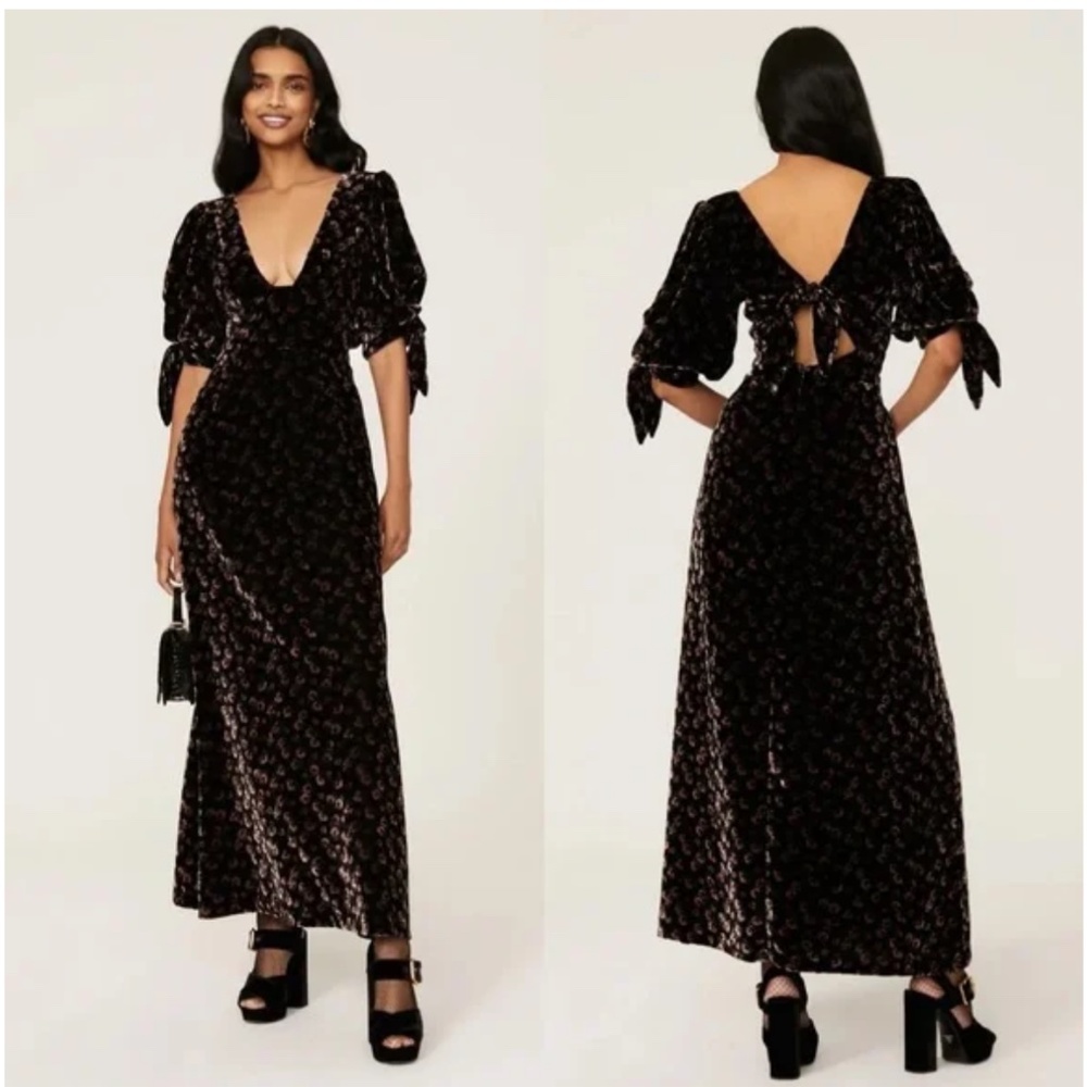 SEA floral velvet dress